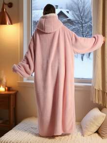 3/1 pièce Couverture à capuche en peluche moelleuse réversible - Jeté surdimensionné unisexe avec grande poche, gris clair, lavage à la main uniquement, cadeau parfait pour maman, pull mignon, chaleur hivernale, design de fruits ludique, tissu confortable, confort hivernal, flanelle douce et confortable, très adapté pour les cadeaux de Noël et les cadeaux d'anniversaire pour la famille et les amis