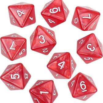 D8 Pearlescent Red Polyhedral Dice Set - 8-Sided Dice Series, Ideal For Birthday Parties, Gatherings, Halloween, Christmas, New Year Celebrations, Game Props And Accessories
