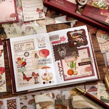 Scrapbooking Supplies Kit, Vintage Mushroom Aesthetic Scrapbook Kit For Bullet Junk Journal, ,A6 Grid Notebook Aesthetic Scrapbook Kit For Junk Journal, Birthday Craft Gift