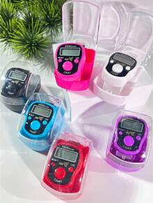 1个、6个、12个装指环计数器，便携式环形电子计数器，带手动按钮，迷你手持计数器（颜色随机），彩色指环计数器，适用于斋月，独立包装伊斯兰念珠计数器，便携式诵经计数器，适用于斋月念珠计数，伊斯兰信徒和宗教人士日常使用。 - 彩色 - 查看 5