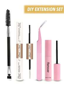 Waloshow 10米睫毛胶水和定型液 | 单根睫毛胶水和定型液,超强粘性睫毛嫁接及睫毛镊子套装,睫毛簇套装,睫毛,假睫毛,仿真睫毛 - 粉色 - 查看 19