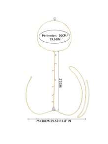 Fashionable Elegant Backless Chain, European And American Personalized Body Chain, Luxury Wedding Accessory, Zirconia Teardrop Chest Chain - Star - View 2