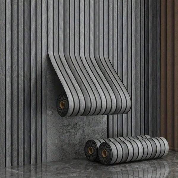 1roll Self-Adhesive Wood Grain Wallpaper - Thickened Grid Pattern, Straight Match Design For Living Room TV Background & Accent Wall Decor, Easy Peel & Stick Application, Modern Home Decoration, Wallpaper Decor, Smooth Finish