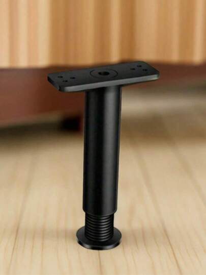 1pc Adjustable Black Plastic Furniture Riser, Heavy Duty Support, Height Customizable, Suitable For Sofa Legs, Table Legs, TV Stand, Coffee Table, Bed Frame