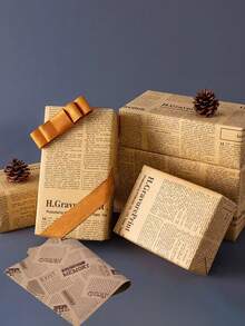 100/50 件三明治包装纸、食品包装工具、厨房蛋糕房烘焙房包装纸、面包包装纸、派对食品包装配件、厨房工具、礼品、圣诞节和万圣节礼品、礼品包装纸 - 金色 - 查看 5