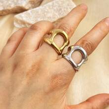 New 18K Stainless Steel Fashion Ring, The Opening Design Can Be Adjusted In Size - 14-prata - View 2