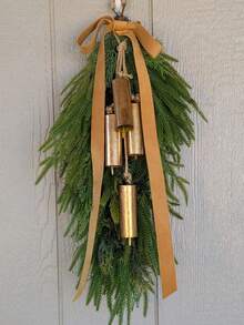 Artificial Hanging Plants, Christmas Teardrop Pine Needle Hanging Swag, Artificial Pine Needle Branches Faux, Winter Wreath Hanging Plants, For Front Door, Wall, Home Christmas Decoration Home Decor Christmas Decorations Room Decor Christmas Decorations Home Christmas Gifts Christmas Decor - Multicolor - View 1