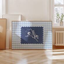 1pc Vintage Striped Rodeo Wall Art Picture Western Cowboy Prints Canvas Paintings Giddy Up Horse Posters Rustic Mid Century Modern Decor For Bedroom, Living Room, Or Apartment ,Dorm Room Decor Gift For Her Unframed