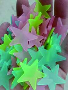 100 Pieces 3cm Glow In The Dark Wall Sticker, 3D Luminous, Single Color & Mixed Color, Fluorescent Decoration, 4cm Moon Luminous Wall Decal, Bright Luminous Plastic Self-Adhesive Sticker, Durable Home Art Decoration, Suitable For Home, Ceiling, Bedroom Wall, Room Decoration, Bathroom Wall Decoration. Wall Stickers Stickers Home Decor