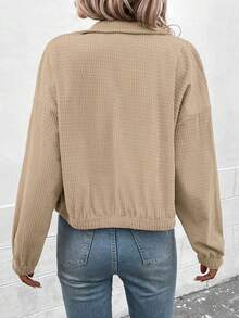 Autumn And Winter Stand Up Collar Jacket, Corduroy Short Jacket For Women