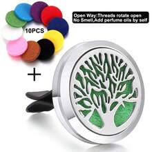 Nuevos productos difusores de aromaterapia Difusor de perfume para coche con diseño de árbol de la vida, ambientador de rejilla de ventilación, difusor de fragancia y aroma, colgante giratorio con compartimento abierto, accesorios de decoración del hogar DIY, regalos - Plateado - Ver 14