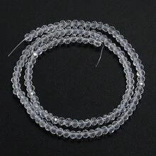 1 件 3/4/6/8/10 毫米透明白色刻面玻璃水晶珠、闪亮隔珠、时尚休闲百搭奥地利风格手工 DIY 串珠，适用于耳环/手链/脚链/项链珠宝制作/圣诞树装饰/节日装饰/婚礼装饰/窗户装饰/箱包和服装配饰 - 白色 - 查看 7