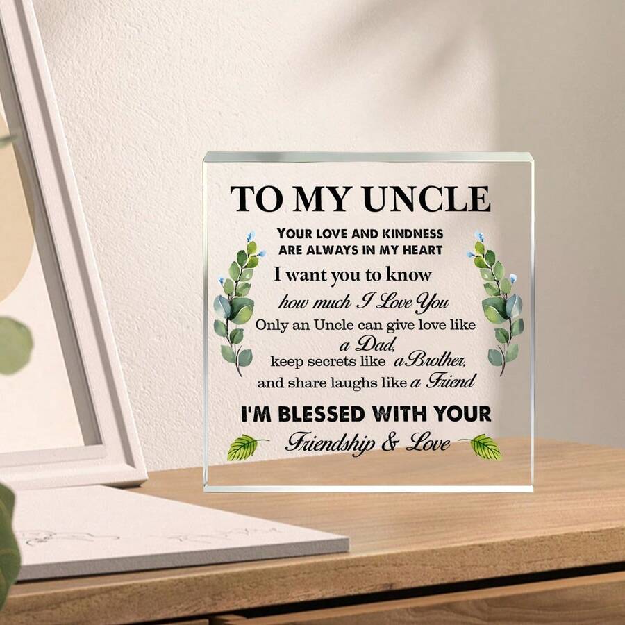 2D Acrylic Decorative Ornament Gift For Uncle - Express Your Love And Gratitude, Unique Home And Office Decor For Birthday, Housewarming From Niece/Nephew/Sibling - Ornaments - View 1