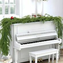 1/2 piezas Guirnalda artificial de pino de Norfolk con tacto real - 6 pies de verdor invernal para decoración de mesa, pared y puerta en Navidad - Guirnalda de pino falso para uso interior y exterior (verde realista)