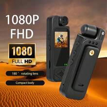 1pc 2K Mini Body Camera 1.3inch Screen 180° Rotatable Lens Body Mounted Camera Small Portable IR Night Vision Body Camera Camera Bike