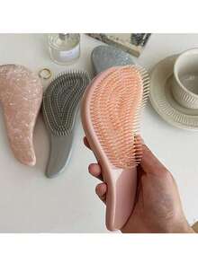 1 件符合人体工程学的按摩发刷，顺发刷，便携且时尚 - 不含梳子 - 彩色 - 查看 1