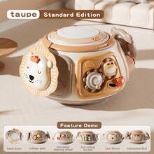 1pc Baby Lion Shaped Rattle Drum, Kaleidoscope, Shape Matching Early Educational Developmental Toy, For Daily Use