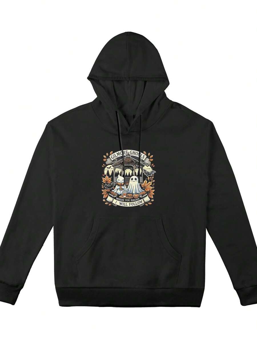 Plus Size Hoodie Gilmore Ghouls Where You Haunt I Will Follow Women Hoodies Long Sleeve Comfy Casual Pullover Sweatshirts Hoodies For Women Fashion Novelty Hoodies Hooded Pullover Sweatshirts With Pockets Sweatshirt For Women Birthday Gifts For Women