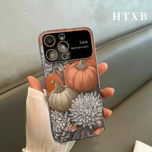 Teléfono Galvanizado Con Diseño De Calabaza Naranja |   Modelos 2 en 1 con ventana de visualización grande esmerilada AG que incluyen las series 17, 16, 15, 14 y 13. - Plateado - Ver 3