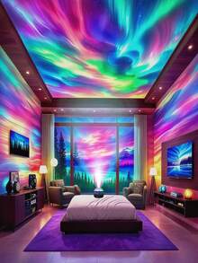 1pc LED Creative Northern Lights Projection Light, Colorful Dynamic Lighting Effects, Milky Way Starry Atmosphere Light, USB Powered, Couples Holiday Gift, Family Gathering, Event Decorative Light, Suitable For Bedroom, Living Room, Game Room, Party, Birthday