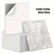 10 Stücke Meoky Instant Abzieh- und Klebebare Europäische Luxus Marmor Wandpaneele, 30*30 cm, 3D Optik Vinyl, abnehmbar, zuschneidbar, spritzwassergeschützt und leicht zu reinigen, geeignet für Schlafzimmer, Wohnzimmer, Bar, Restaurant, Dusche Dekor Tapete, Küchen Renovierung Aufkleber, Wand Dekor Paneele für Zuhause