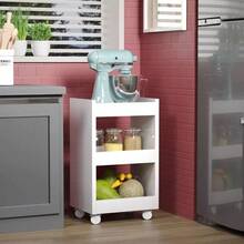 Auxiliary Cart With Wheels Nail Polish Holder Beauty Salon Manicure Organizer 3 Shelves Black Or White - 白色 - 查看 9