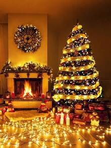 1pc Christmas Ribbon Light, LED Glowing Ribbon Light, Available In Multiple Sizes Gold Fairy Lights, Suitable For Christmas Tree, New Year Decoration, Holiday Celebration, Party Decor And Outdoor Porch LightingHalloween Decor Christmas Decoration Thanksgiving Wedding Home Decor Home Decor Fall Decor Autumn Decor Birthday Decorations For Gifts Party Supplies Indoor Outdoor Garden Holiday Festival Decor Wall Decor Halloween Ornamentschristmas Decoration XMAS Decor Christmas Tree Gift Decor Thanksgiving Wedding Home Decor Home Decor Fall Decor Autumn Decor Birthday Decorations For Gifts Party Supplies Indoor Outdoor Garden Holiday Festival Decor Halloween Decor Wall Decor Halloween Ornaments - Gold - View 3