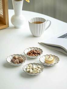 1 set Juego de tazón y plato de cerámica con acabado de esmalte craquelado vintage, tazones para postre, tazones para arroz, platos para salsa, platos para aperitivos, juego de vajilla