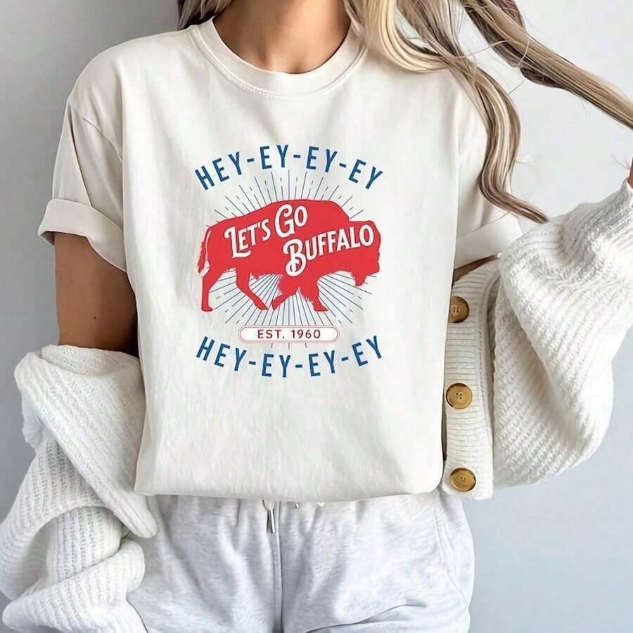 Buffalo Football ®   Bills Shirt  Football Sunday Tee  Buffalo Fan Gift  Friend, Buffalo NY Gift  Football Fan2025 - 白8 - 查看 1