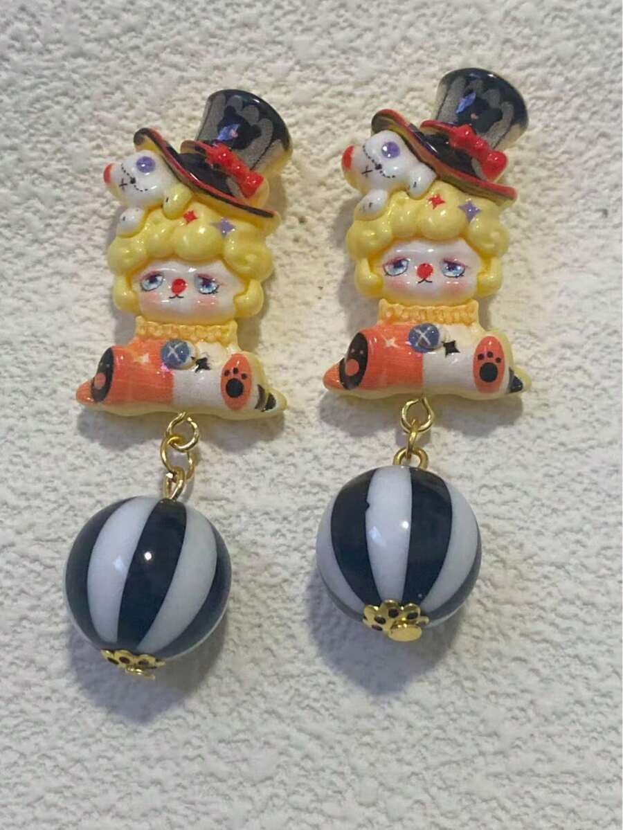 زوج من أقراط الهالوين والنجوم الرياضية باللون الأصفر، مناسبة للنساء للارتداء في المواعيد والحفلات والولائم، تصميم مبالغ فيه