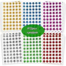 540pcs/972pcs/1620pcs Random Holographic Star Sticker Set, 6 Vibrant Colors, 0.6 Inch Paper Reward, Suitable For Kids, Classroom Behavior Charts, Teacher Supplies, Student Motivation, Christmas, Halloween Decorations