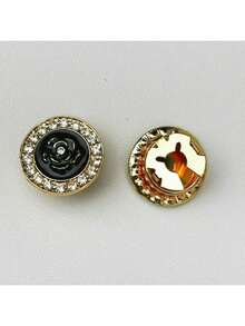 2pcs Round Shirt Button Covers, Elegant Decorative Cufflinks, Rhinestone Rose Decoration. These Exquisite Button Covers Are Suitable For Men's And Women's Shirts And Can Be Worn In Just 3 Seconds. They Are The Perfect Choice For Holiday And Birthday Gifts.