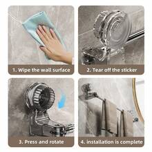 1个真空吸盘式毛巾架，可拆卸淋浴毛巾杆，粘性毛巾架，吸盘式毛巾架，带吸盘的淋浴门毛巾杆，壁挂式收纳架，可悬挂干湿毛巾，可重复使用晾晒架，适用于毛巾、围巾、浴球等，家居装饰