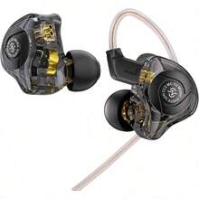 KZ EDX PRO In Ear Monitor Headphones IEM Earphones With 1DD, HiFi Deep Bass IEM For Gaming, Wired Gaming Earbuds With 10mm Dynamic Driver Detachable Cable For Video Music Black, Without Mic - 深色+無麥克風+無麥克風 - 查看 1