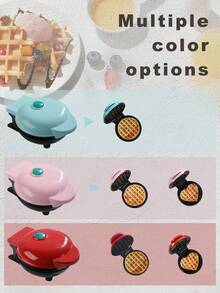 SCISHARE Máy làm bánh waffle mini 1 cái, khuôn bánh waffle 10cm, lớp chống dính gốc nước, dễ vệ sinh, công suất 350W, làm nóng nhanh, thiết kế nhỏ gọn để cất trong ngăn kéo, phích cắm EU, dây nguồn 70cm - Lý tưởng cho trẻ em và gia đình làm bữa sáng khi đi du lịch và trong những căn bếp nhỏ, chỉ cần thêm bột (Màu đỏ tròn) - Đỏ️ - Xem 10