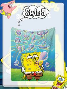 SPONGEBOB Spongebob SquarePants Coral Fleece Blanket, Bring The Warmth Of Bikini Bottom Home! It Is Suitable For Warm Companionship While Watching TV On The Sofa, A Considerate Little Blanket For Office Midday Rest, A Cartoon Decoration In Children's Rooms, A Photo-Taking Tool For Camping And Picnics, And Has Multiple Uses. It Can Be Used As A Nap Blanket, Sofa Blanket, Air-Conditioned Quilt Or Picnic Mat.