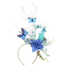 1件万圣节玫瑰蝴蝶头饰发箍帝王蝶头箍皇冠茶会服装头饰 - 多色 - 查看 7