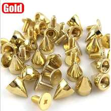 10/30/50/100 Sets DIY Cone Studs And Spikes Punk Metal Sliver Gold Double Cap Screwback Rivets Round Nail DIY Clothes Shoes Bag Collar Accessories