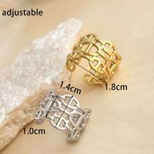 New 18K Stainless Steel Fashion Ring, The Opening Design Can Be Adjusted In Size - 18-dourado - View 3