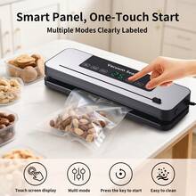Senmeo 2025 Powerful Vacuum Sealer Machine | Compact Design | One-Touch Automatic | Seal In 10-20 Seconds | Dry, Moist, Wet, And Cold Modes | With 10 Vacuum Bags & Built-In Cutter (Grey) - US A Type Plug(110-127V) - View 7
