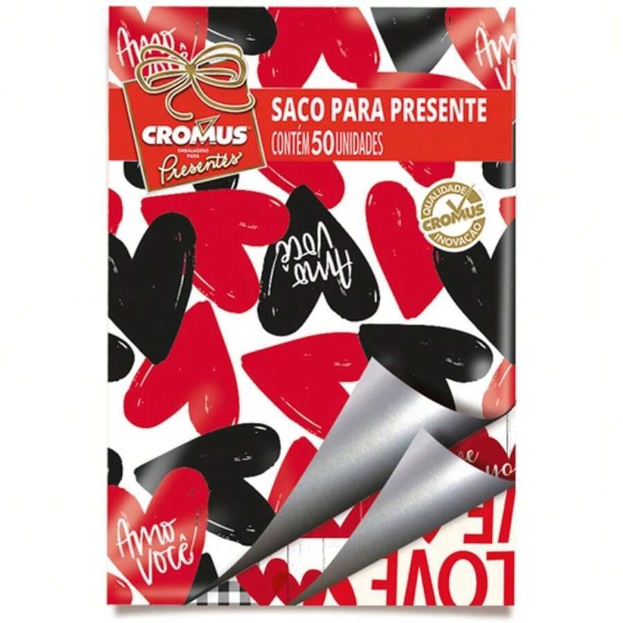 Saco Metalizado 60X90CM Pérolado Romântico – Pacote com 25 Unidades - Multicolorido - Visão 1