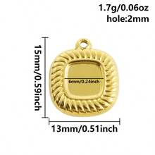 2 pezzi di ciondoli in acciaio inossidabile con forme assortite, inclusi rettangolo, ovale, goccia d'acqua, cuore, quadrato, per fai da te con resina, gocce d'olio, pietre, charms geometrici di alta qualità per la realizzazione di gioielli e decorazioni casual quotidiane