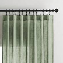 Sheer Curtains 84 Inches Long, White Curtains Living Room 2 Panels Set, Linen Curtains Window Privacy With Filtering (W52 X L84 Inch, Linen), Home Decor - 帶領 - 查看 2