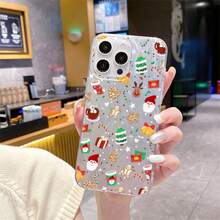 时尚羽毛图案 TPU 防震保护手机壳，适用于苹果机型，是情侣、女朋友、女儿、青少年生日或圣诞礼物的理想之选 - 銀色 - 查看 3
