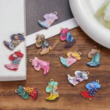 50/30/10 buc cizme de cowboy western mixte, pălării, pandantive, decor cu imprimeu vintage, potrivit pentru brățări, coliere, brelocuri, accesorii pentru cercei în stil boho DIY