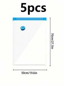 真空压缩收纳袋，适用于衣物、被子和行李。可压缩，3D设计。透明设计。节省空间，方便旅行和携带 - 彩色 - 查看 20