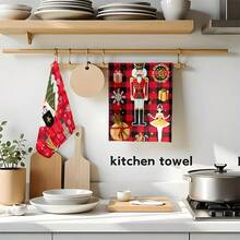 1 buc/2 buc/100 buc prosoape de bucătărie și lavete cu model imprimat cu tematică de Crăciun, potrivite pentru decorarea interioară în restaurante, bucătării, băi, decorarea petrecerilor, cadouri de sărbători și pot fi oferite cadou de Crăciun.