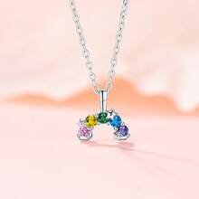 Summer Beach Series Rainbow Necklace For Women, Exquisite Dopamine Sweet Cool Girl Style  Collarbone Chain, Necklace With Simple And Luxurious Set - 彩虹項鍊(不鏽鋼鍍白金) - 查看 3