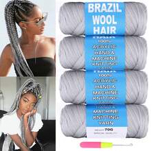 5 role păr natural negru brazilian din lână pentru păr african croșetat Jumbo împletituri senegaleze răsucite tricotat păr împletituri Faux Locs extensii de păr sintetice pentru femei 70G/rolă