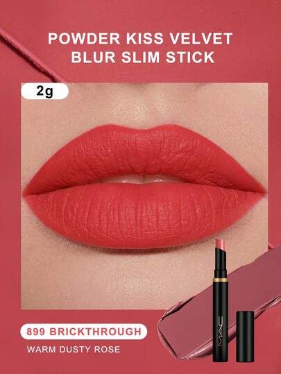 M.A.C Powder Kiss Velvet Blur Slim Stick-892 Over The Taupe-899 Brickthrough 2g